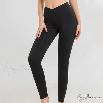 Workout Yoga Pants Sport Running Tights Black / S
