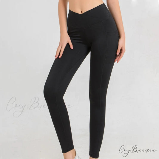Workout Yoga Pants Sport Running Tights Black / S