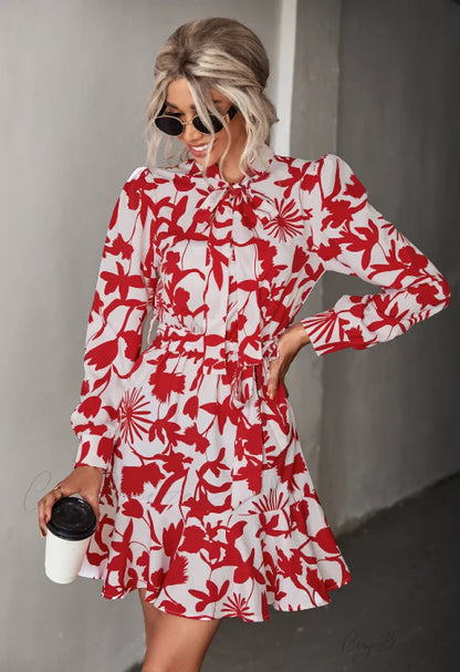 Woven Gown Long Belt with Waist Sleeves L / red