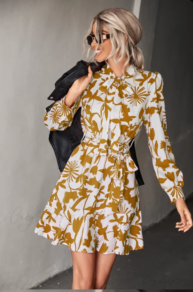 Woven Gown Long Belt with Waist Sleeves M / yellow