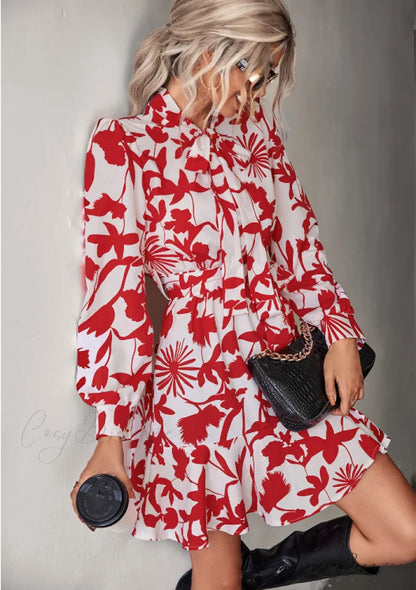 Woven Gown Long Belt with Waist Sleeves XL / red