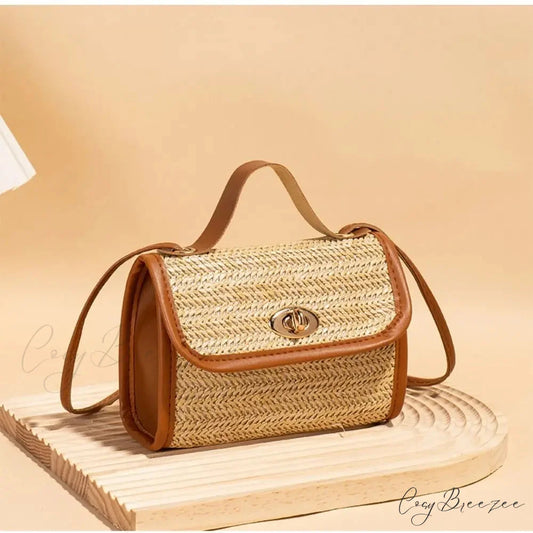 Woven Messenger Straw Travel Tote Handbag handbag-250126