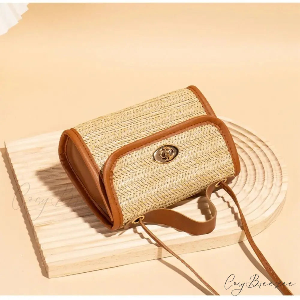 Woven Messenger Straw Travel Tote Handbag handbag-250126