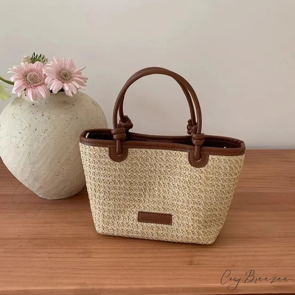Woven Straw Summer Crossbody Bag Brown crossbody-250126