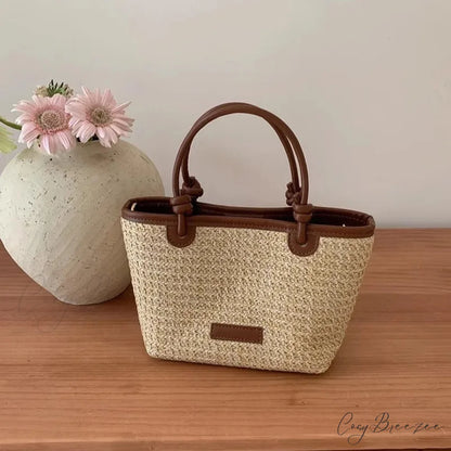 Woven Straw Summer Crossbody Bag Brown crossbody-250126