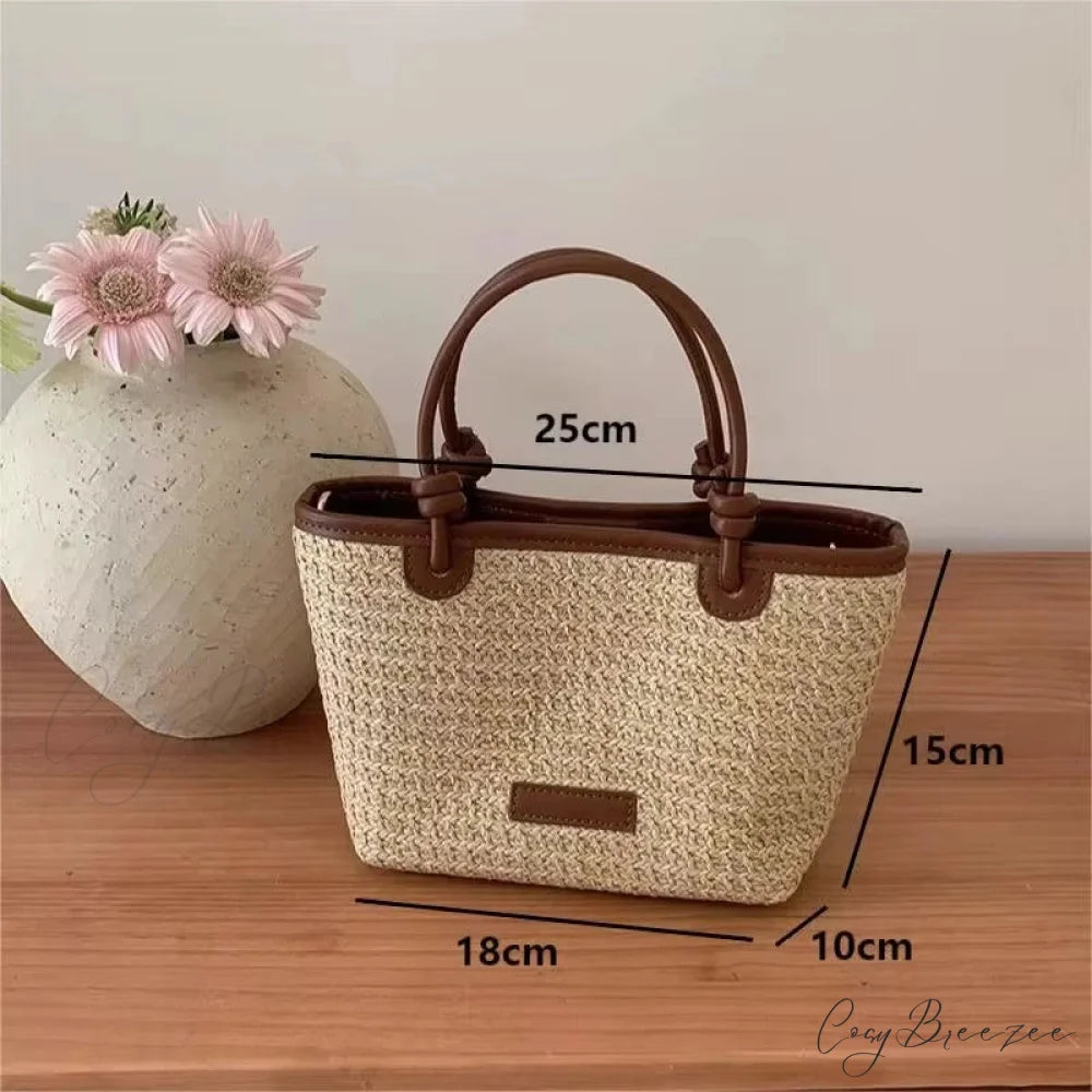 Woven Straw Summer Crossbody Bag Brown crossbody-250126