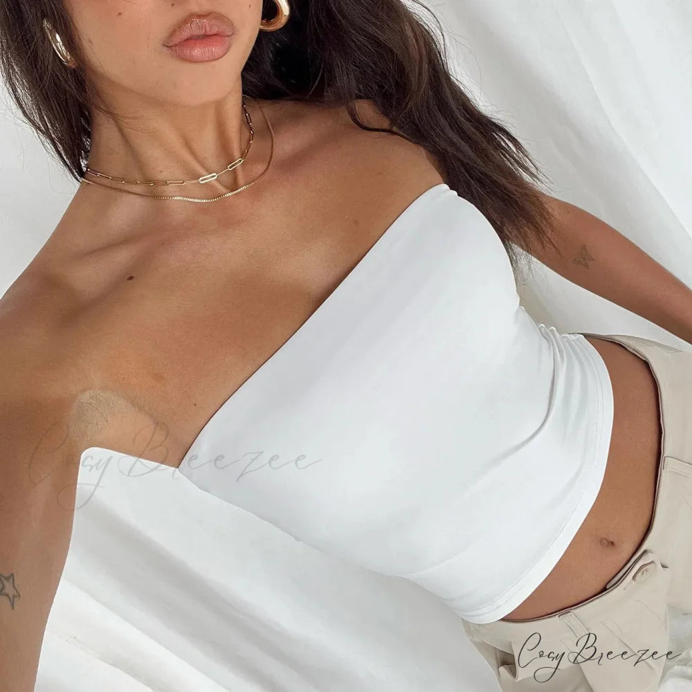 Wrap Chest Strapless Crop Top croptop-250223