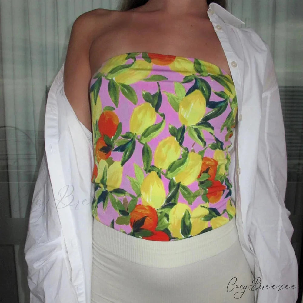 Wrap Chest Strapless Crop Top croptop-250223