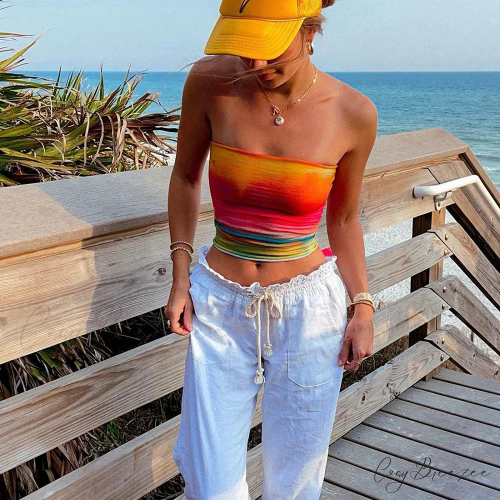 Wrap Chest Strapless Crop Top croptop-250223