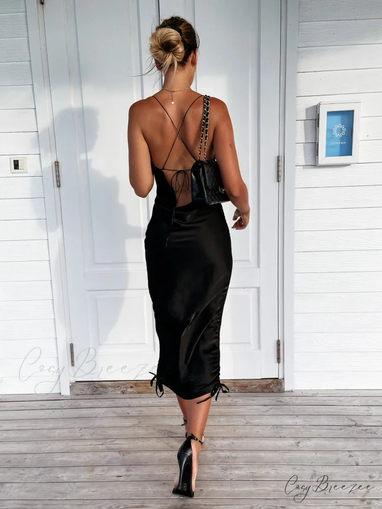 Wrapped In Stylish Charming Satin Mini Dress