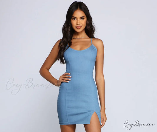 X Marks The Charming Spot Denim Mini Dress DENIM / XS