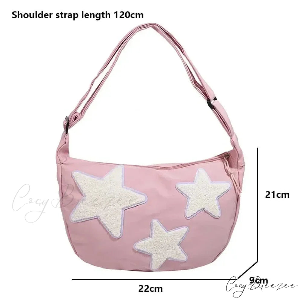 Y2K Canvas Messenger Crossbody Shoulder Bag shoulder-250126