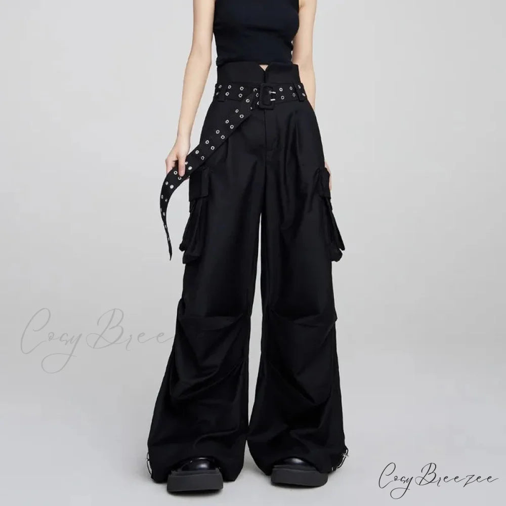 Y2K Chic Cargo Halloween Pants Black / S