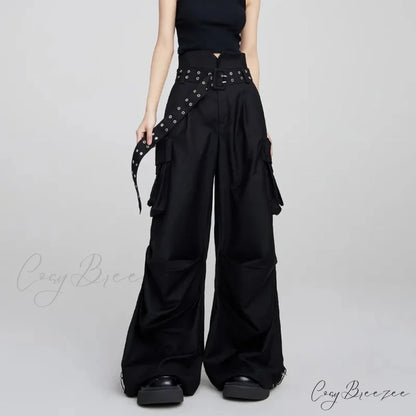 Y2K Chic Cargo Halloween Pants Black / S