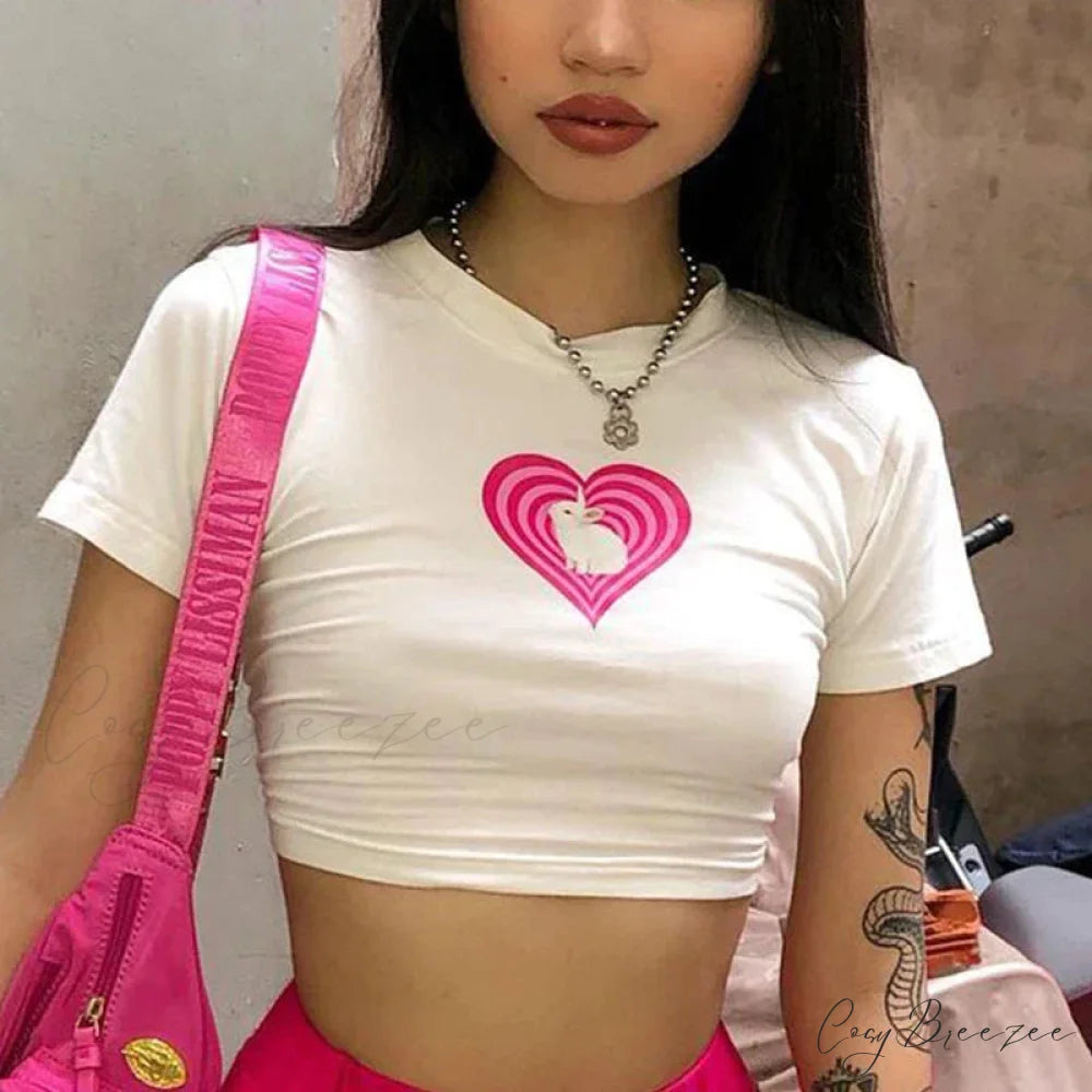 Y2K Dark Harajuku Baby Tee white6 / S t-shirt-250223
