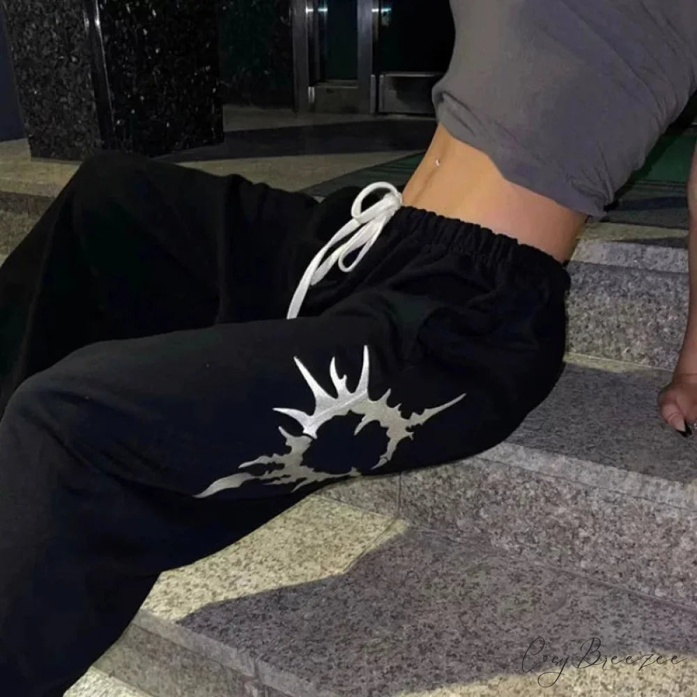 Y2K Gothic Baggy Pants pants-241228
