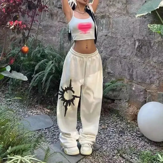 Y2K Gothic Baggy Pants White / S pants-241228