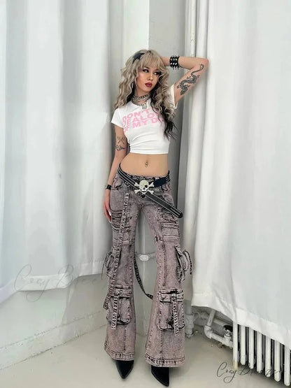 Y2K Harajuku Letter Pattern Crop Fit Tee t-shirt-250223