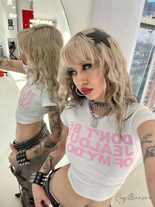 Y2K Harajuku Letter Pattern Crop Fit Tee t-shirt-250223