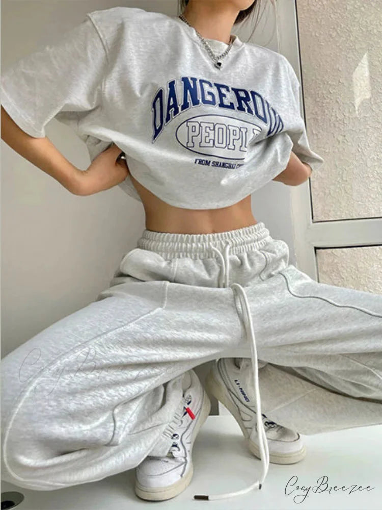 Y2K Harajuku Wide Leg Sweatpants Pants pants-241228