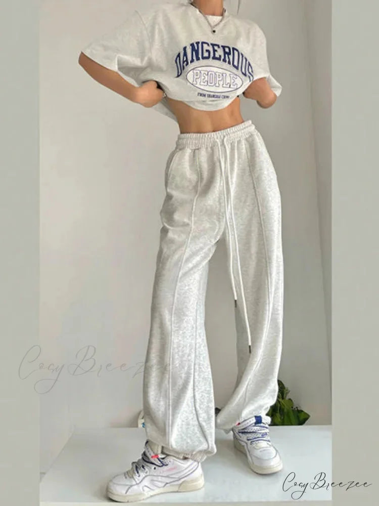 Y2K Harajuku Wide Leg Sweatpants Pants pants-241228