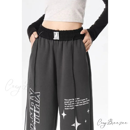 Y2K Letter Print Pants pants-241228
