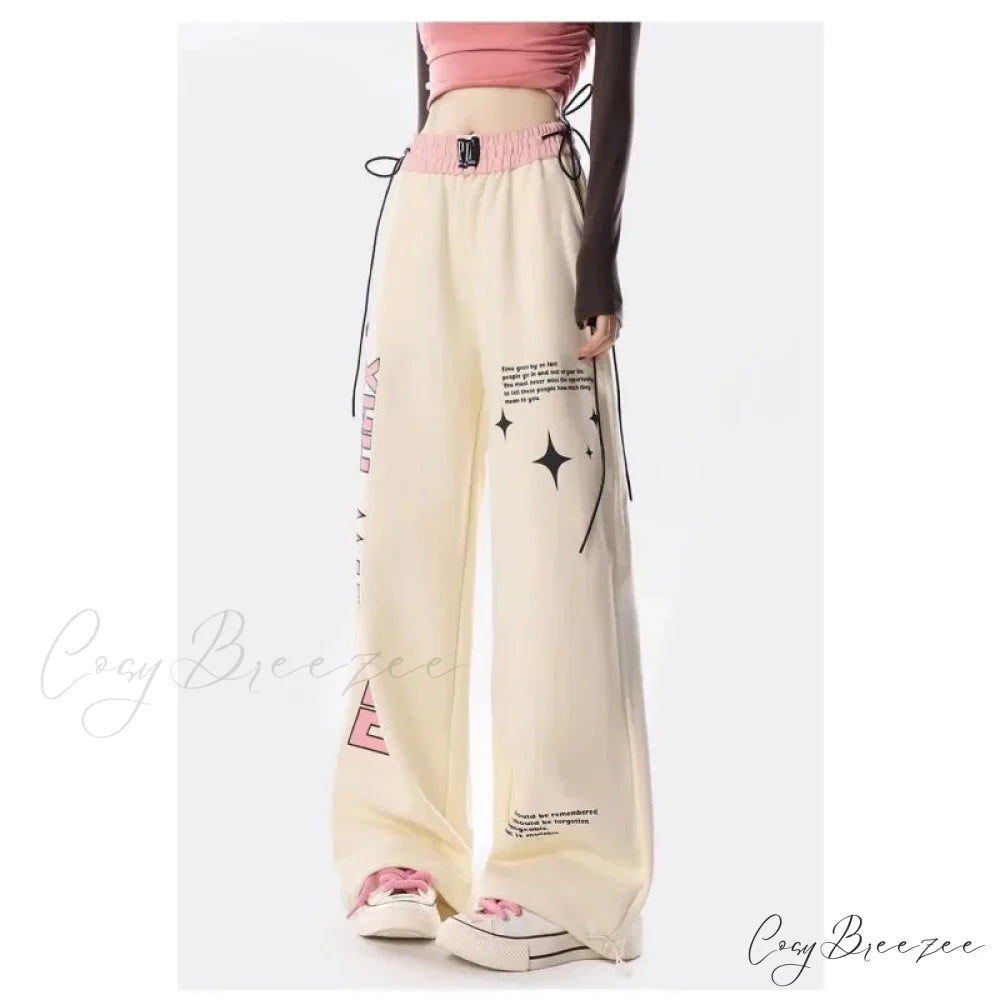 Y2K Letter Print Pants pants-241228