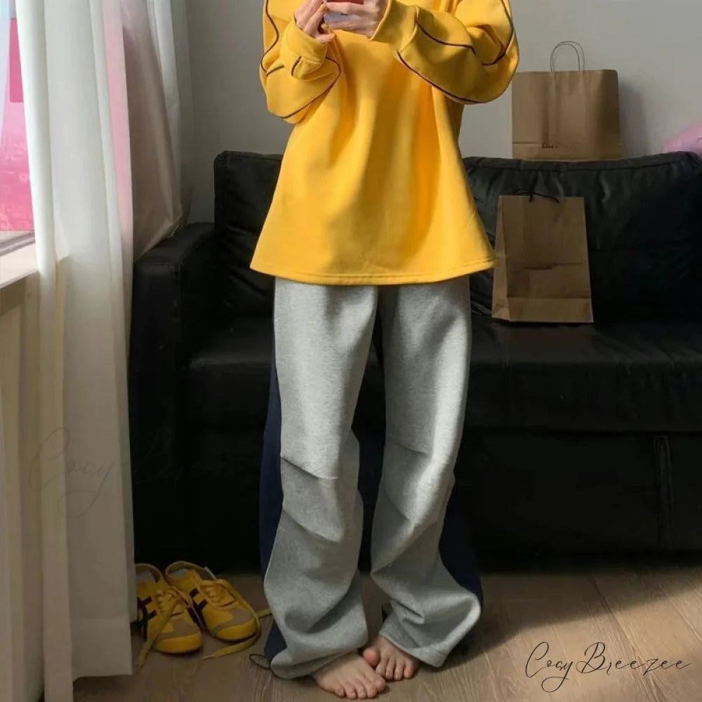 Y2K Patchwork Sweatpants Oversized Pants pants-241228