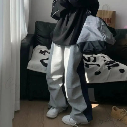 Y2K Patchwork Sweatpants Oversized Pants pants-241228