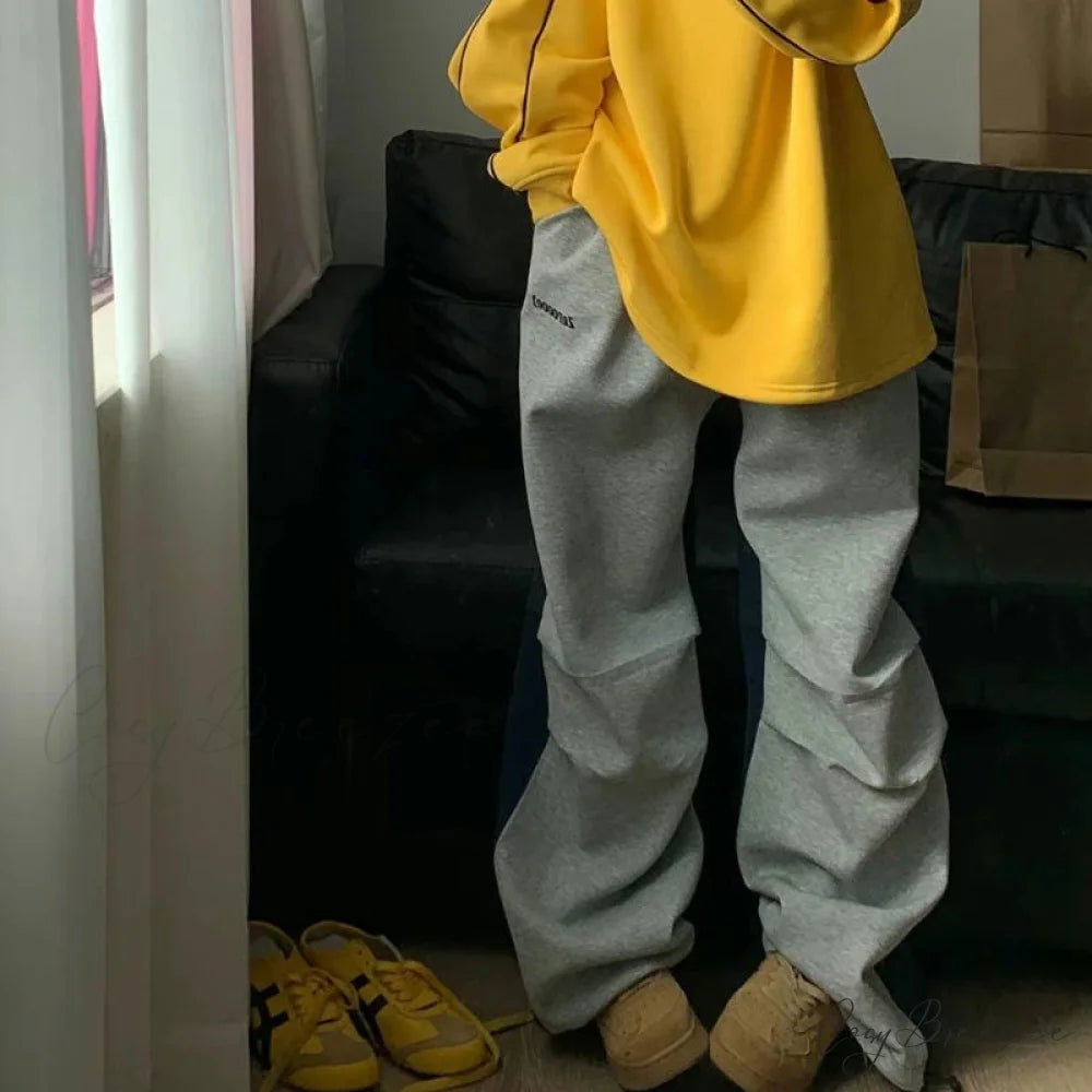 Y2K Patchwork Sweatpants Oversized Pants pants-241228