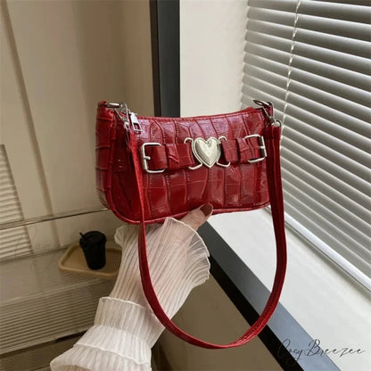 Y2K Peach Heart Shoulder Bag shoulder-250126