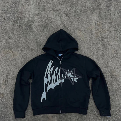 Y2K Retro Letter Hoodie black / S hoodies-241228
