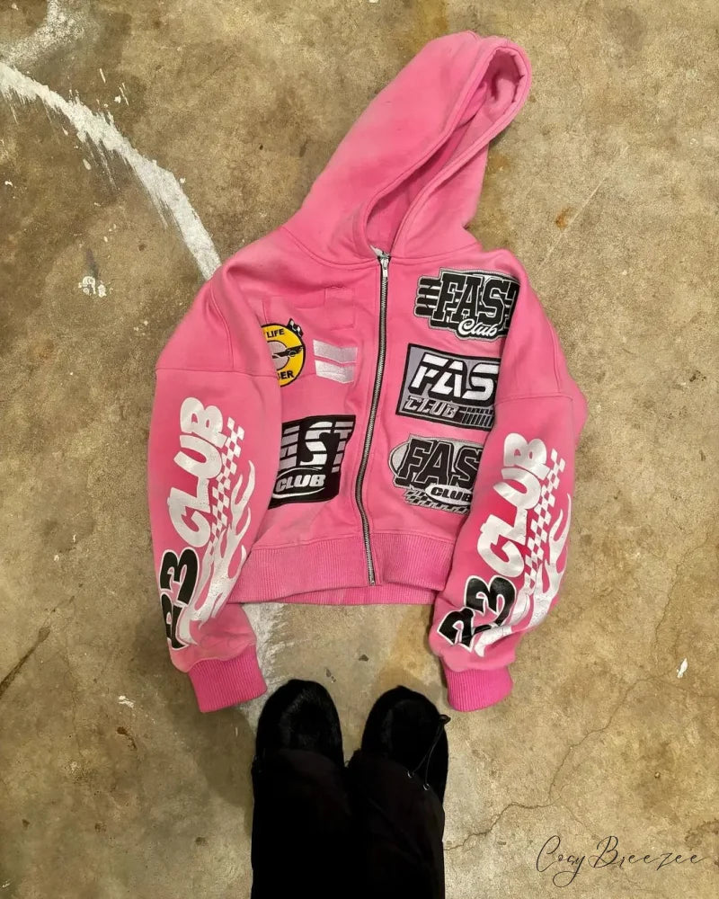 Y2K Retro Letter Hoodie hoodies-241228