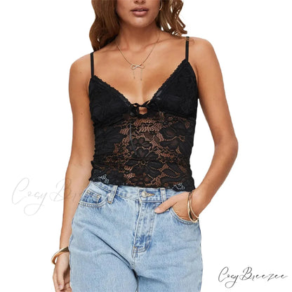 Y2k Sleeveless Backless Spaghetti Strap Club Summer Elegant Stylish Trendy Crop Top Black / S