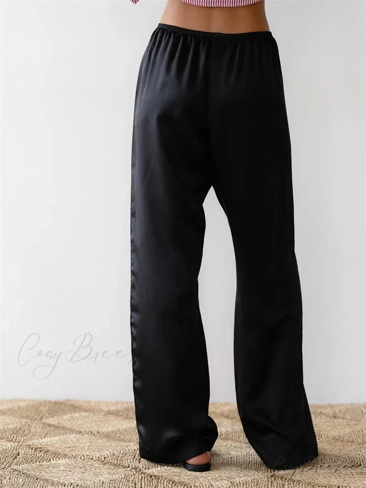 Y2K Streaked Pull-Tie Relaxed Straight Street Pant pant-250223