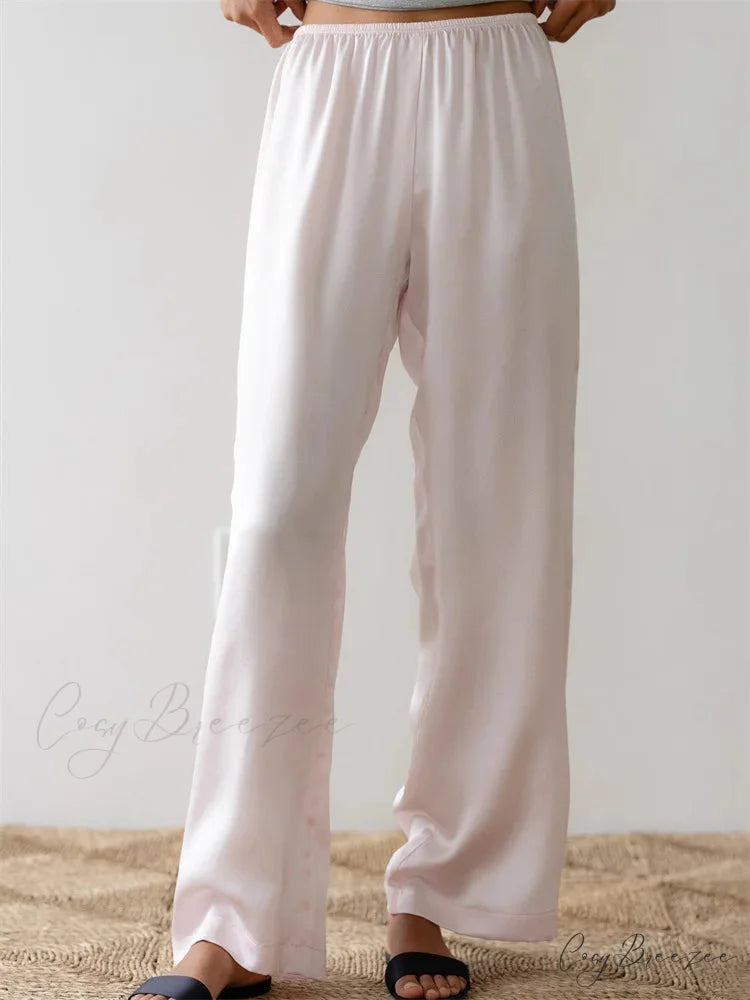 Y2K Streaked Pull-Tie Relaxed Straight Street Pant WHITE / S pant-250223