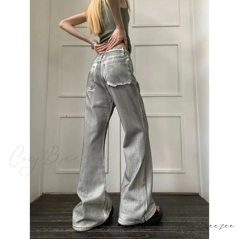 Y2K Vintage Loose Wide Leg Denim Pants pants-241228