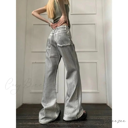 Y2K Vintage Loose Wide Leg Denim Pants pants-241228