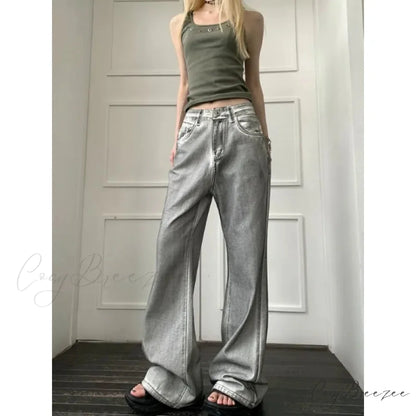 Y2K Vintage Loose Wide Leg Denim Pants pants-241228