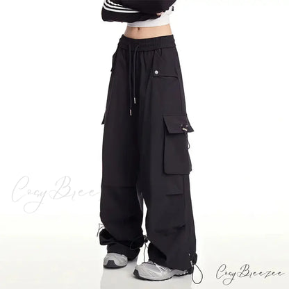 Y2K White Cargo Baggy Pants Black / M pants-241228