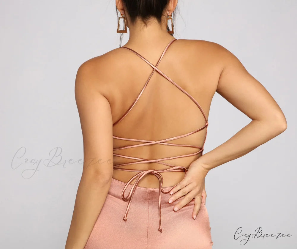 Yara Formal Stylish Lace-Up Mermaid Dress