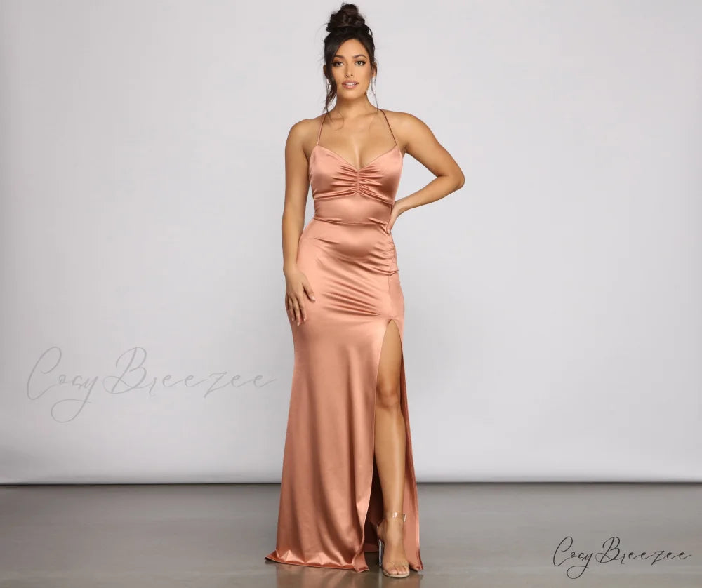 Yara Formal Stylish Lace-Up Mermaid Dress