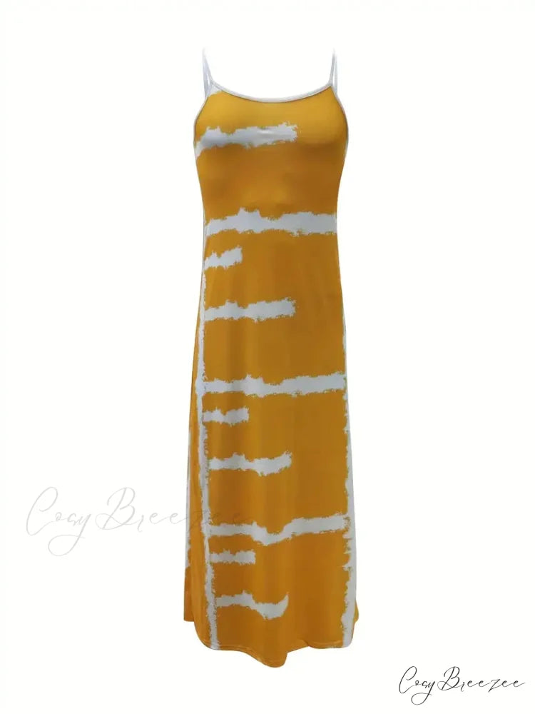 Yellow Beach Maxi Dress for Plus Size Women 2XL / Yellow