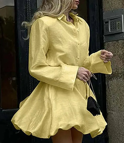 Yellow Cotton Single Breasted Mini Office Set officetwopieceset-250223