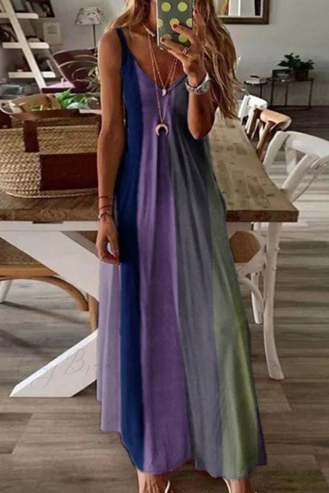 Yellow Patchwork Bohemian Dress S / Blue