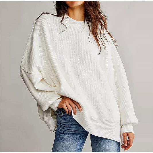 Pat Oversized Slit Knit Women Sweater