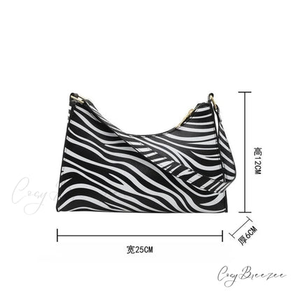 Zebra Print PU Leather Underarm Shoulder Bag shoulder-250126