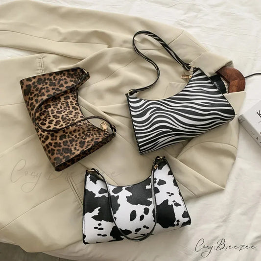 Zebra Print PU Leather Underarm Shoulder Bag shoulder-250126