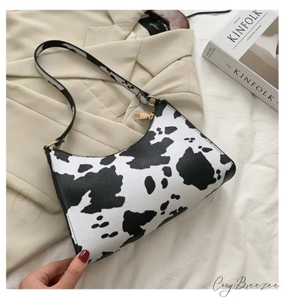 Zebra Print PU Leather Underarm Shoulder Bag Cow shoulder-250126