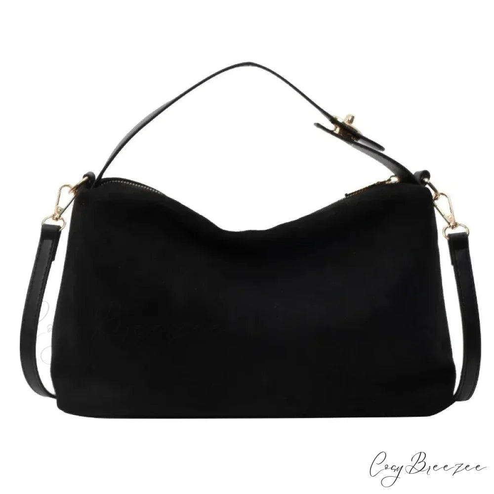 Zip Sewing Thread High-Capacity PU Shoulder Handbag handbag-250126